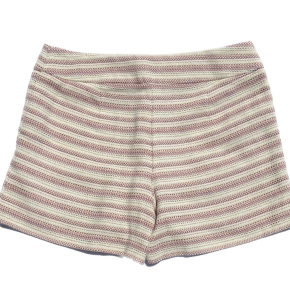 LOFT High Waist Striped Shorts - Cream and Pink - Picture 3 of 9